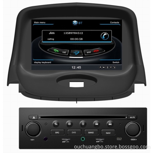 Ouchuangbo S100 audio DVD gps radio navi Peugeot 206 2008-2012
